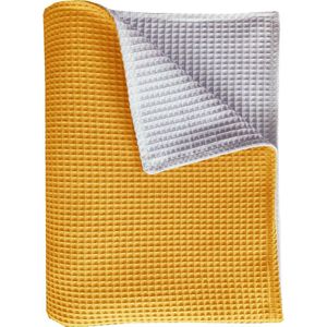 BINK Bedding wiegdeken Pique (Wafel) dubbelzijdig oker/wit 75 x 100 cm