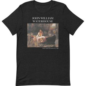 John William Waterhouse 'De Vrouw van Shalott' (""The Lady of Shalott"") Beroemd Schilderij T-Shirt | Unisex Klassiek Kunst T-shirt | Zwart Heather | L