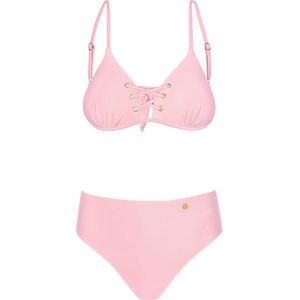 Bikini met veters detail Roze XL