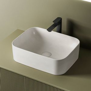 EMKE Opzetwastafel - Keramiek - Mat Wit - 50.5x38x15 cm - Badkamer Wasbak
