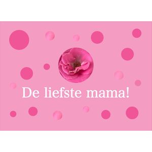Kaart Moederdag - Mama - Wenskaart Roze Roos met tekst - Kaartje - De liefste mama - Verjaardagskaart - Zomaar - Kaart moederdag bestellen