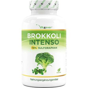 Broccoli extract - 180 capsules - Hooggedoseerd met 1220 mg per dagelijkse dosis - Premium: 10% sulforafaan + zwarte peper extract - Veganistisch - Vit4ever
