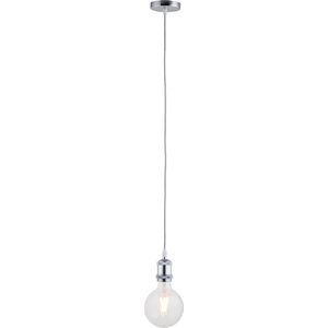 Pendel Chroom - Inclusief Lichtbron Helder - Vintage - 1.5m Snoer - Met Plafondkap