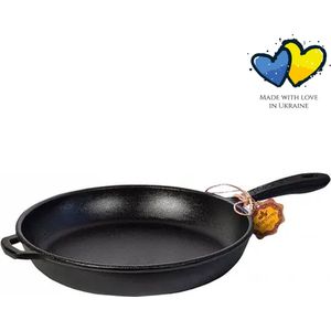 MAYSTERNYA Koekenpan Gietijzer - ø 20 x 4 cm - Gietijzeren Pan voor alle warmtebronnen - Pannenset - Bakken - Grillen - Inductie - Traditioneel Cadeau - Metalen handvat - Robuste Pan - Skillet - PFAS vrij - Zwart