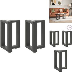 vidaXL Salontafelpoot - Salontafelpoten - Tafelpoot - Meubeltafelpoot - Salontafelpoten 2 st T-vormig 38x25x(42-43) cm staal antraciet