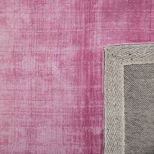 ERCIS - Laagpolig vloerkleed - Grijs/Roze - 160 x 230 cm - Viscose
