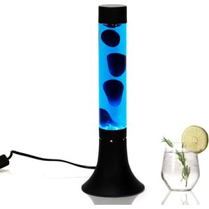 Lavalamp - Blauw & Zwart - 37 cm - Lava Lamp - Lavalampen