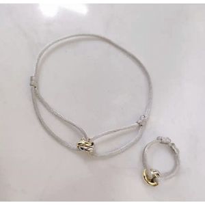 Soraro Tricolor Armband&Ring Set | Grijs | 18K Goldplated | Soraro Ringen | Cadeau voor haar | verjaardag vrouw | Vaderdag | Vaderdag Cadeau
