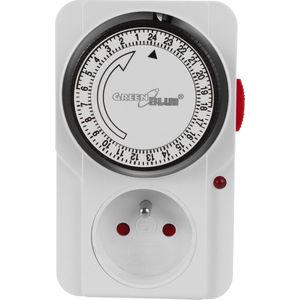 GreenBlue - Tijdschakelaar - Timer Schakelaar Type E - Mechanische tijdschakelklok - 48 programma's, max. belasting 16A, IP20, GB360 E