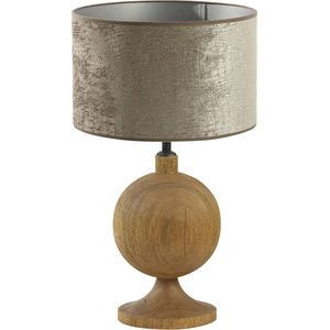 Light and Living tafellamp - zilver - hout - SS10341