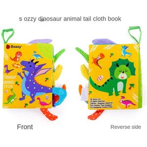 Baby speelgoed/knisperboekje /Educatief Baby Speelgoed /baby born/boek voor kinderen/Zacht Baby boek /Zacht Speelgoed/Speelgoed voor baby/ boek met bijtring/ ""dinosaur tails"" thema