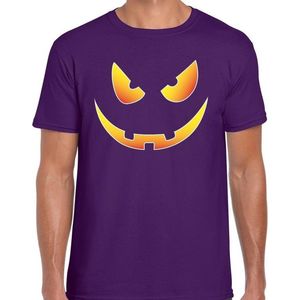 Halloween Halloween Scary face verkleed t-shirt paars voor heren - horror shirt / kleding / kostuum L
