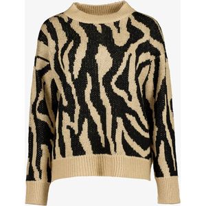 TwoDay dames trui met luipaardprint zwart/bruin - Maat S