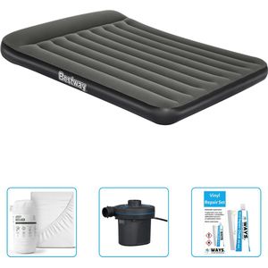 Bestway luchtbed - 2-Persoons - 152 x 203 x 30 cm - Groen - Inclusief Hoeslaken - Pomp en Reparatieset