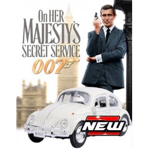 Volkswagen Kever 1966 ""James Bond 007 On Her Majesty’s Secret Service"" Wit 1-24 Motormax