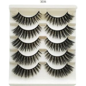 Without Lemons 3D wimpers 3D36 - 5 paar - Natuurlijke kunst wimpers - Nep wimpers - Valse wimpers - Zwart - Wimper Extension - Stijlvol - Fake eyelashes - natuurlijk - stijvol - make up - 15cm