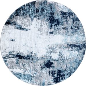 SURYA Vloerkleed - Woonkamer, Slaapkamer - Modern Abstract Rond vloerkleed GIULIA - Blauw/Grijs - Ø 160 cm