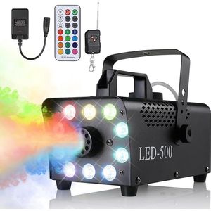 Rookmachine – Rookmaker Met 6 Lichtstanden – Discolamp Met Rook Incl. Afstandsbediening – 500W
