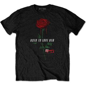 Guns N' Roses - Used To Love Her Rose Heren T-shirt - L - Zwart