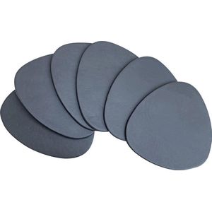 Brute Strength - Onderzetters voor glazen - Leer - Grijs - Semi Rond - 10 stuks