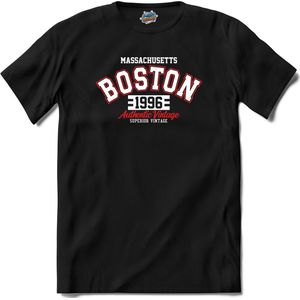 Boston 1996| Boston - Vintage - Retro - T-Shirt - Unisex - Zwart - Maat S