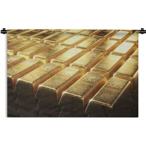 Wandkleed Goud Geverfd - Gouden staven Wandkleed katoen 90x67 cm - Wandtapijt met foto
