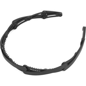 Opvouwbare antislip haarband - Stevige inklapbare hoofdband van kunststof voor school en thuis (zwart)