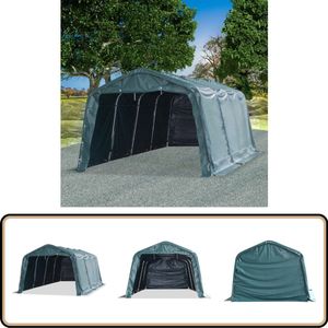 vidaXL Veetent PVC - Donkergroen - 3,3x6,4 m - 550 g/m² Veetent - Stal - Paard - Koe - Schaap