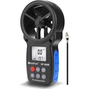 Premium Anemometer - Windmeter - Weerstation - Digitale Windsnelheidmeter - Temperatuur - Gevoelstemperatuur