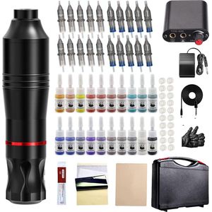 MKSS® Hoge Kwaliteit Tattoo Machine met Accessoires - Tattoo Machines Draadloos - Tattoo Set Inclusief Inkt en Naalden - Tattoo Kit met Opbergkoffer - Voor Professionals en Beginners
