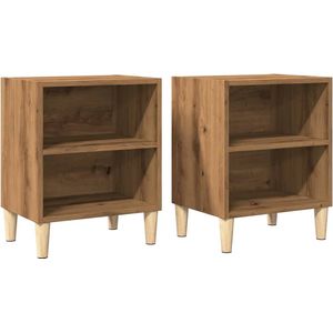 vidaXL Nachtkastjes - 40x30x50 cm - Set van 2 - Eiken Nachtkastje - Nachtkastjes - Bijzettafel - Wandkastje