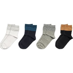 RAFRAY Socks - Glitter Sokken Voor Dames in Cadeaubox - Quarter Sokken - Premium Katoen - 4 paar - Maat 36-40