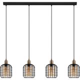 EGLO Chisle Hanglamp - E27 - 130 cm - Zwart/Gebronsd/Amber