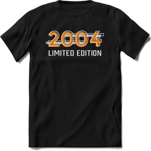 2004 Limited Edition T-Shirt | Goud - Zilver | Grappig Verjaardag en Feest Cadeau Shirt | Dames - Heren - Unisex | Tshirt Kleding Kado | - Zwart - XXL