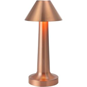 Qaan Living Tafellamp op batterijen - Oplaadbaar en dimbaar - Touch bediening - Moderne lamp - Brons/Rosé - Nachtlamp draadloos - Nachtlamp oplaadbaar