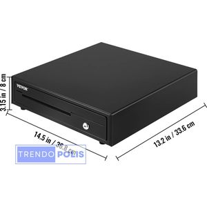 Trendopolis Kassa - 12V Voor Pos-systeem - Verwijderbaaren Muntcompartiment & 2 Sleutels Inbegrepen - RJ11/RJ12 Kabel Lade