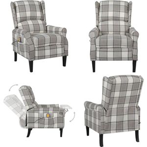 vidaXL Massagestoel verstelbaar stof grijs - Massagestoel - Massagestoelen - Verstelbare Massagestoel - Verstelbare Massagestoelen