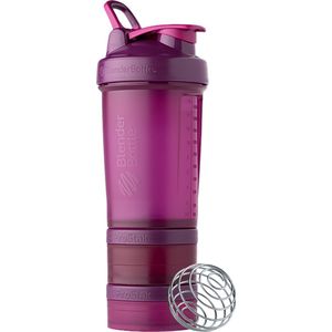 BLENDERBOTTLE ProStak PRO - PAARS - Eiwitshaker | Bidon | Shakebeker - 650 ml - Shakebeker met 2 containers, pillendoosje en BlenderBall voor eiwitshakes zonder klonten. Lekt niet!