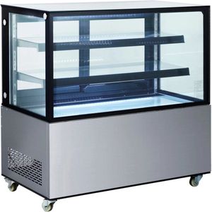 Arktic Koelvitrine - 410L - RVS/Zwart - 0°C/+6°C - Geforceerd - 3 Niveaus - Wielen - 1215x675x1210mm