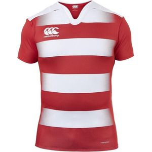 Canterbury Vapodri Challenge Rugby Jersey Hooped Junior  Sportshirt performance - Maat 128  - Unisex - rood/wit