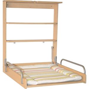 Ruimtebesparende Opklapbare Wandcommode voor Baby's met Veiligheidssysteem en Jungle Design