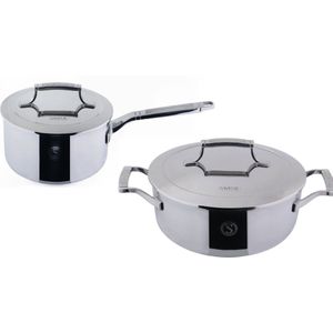 Saveur Selects - Voyage Series - Pannenset - Kookpan 25 cm - Steelpan 20 cm - Triply RVS - Pfas vrij