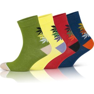 GoWith-katoen sokken-sportsokken-4 paar-halfhoge sokken-huissokken-warme sokken-grappige cadeaus-dames sokken-35-40
