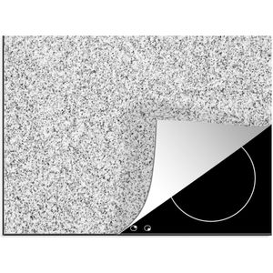 Inductie beschermer - Graniet print - Grijs - Zwart - Design - Inductie mat - Inductie fornuis - 77x59 cm - Afdekplaat voor inductie - Kookplaataccessoires