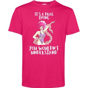 T-shirt It's a Drag Thing | Gay pride shirt kleding | Regenboog kleuren | LGBTQ | Roze | maat S