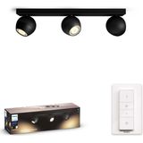 Philips Hue - Buckram 3-Spot Light Black- White Ambiance - Bluetooth Dimmer included