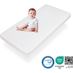 Kinder matras 90x200 - 11cm hoog - Anti-allergeen - Zonder schadelijke stoffen - Met afneembare hoes - Made in Germany - zacht