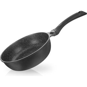 Koekenpan Graniet Diep Hoog GRANDE 28 cm - Multifunctionele Pan voor Vlees - Groenten