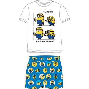 Minions shortama/pyjama Hunry? blauw katoen maat 104