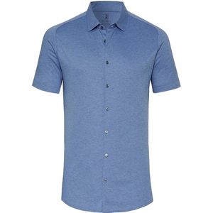 Desoto - Short Sleeve Jersey Overhemd Blauw - Heren - Maat XXL - Slim-fit
